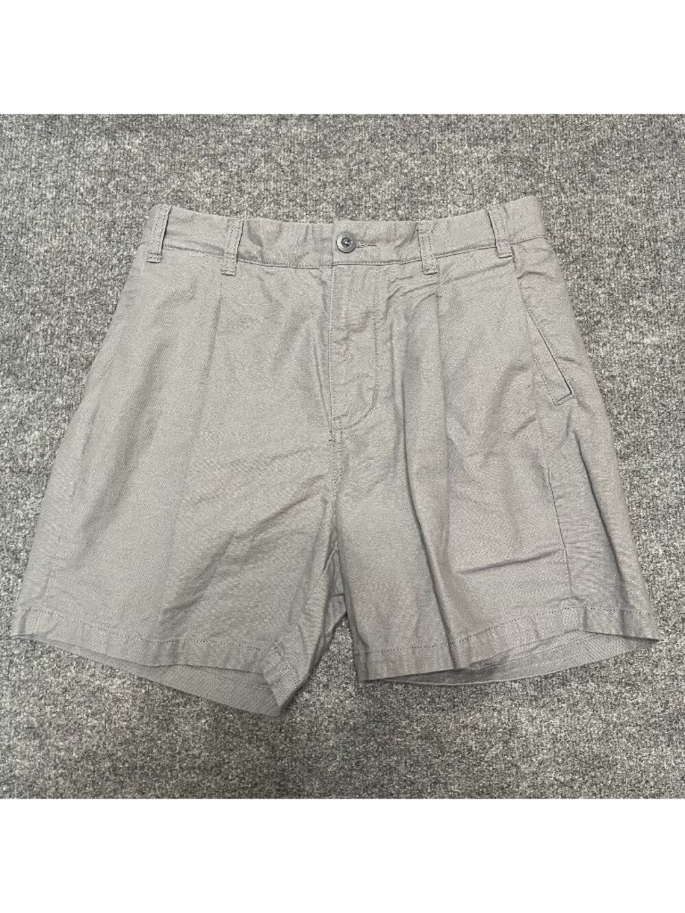 Madewell Pleated Linen Blend Mens Shorts W29 Neutral Grey Cotton-Linen Blend